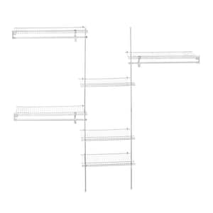 SuperSlide 5 ft. - 8 ft. 13 in. D x 96 in. W x 96 in. H Metal White Steel Closet System Organizer Kit