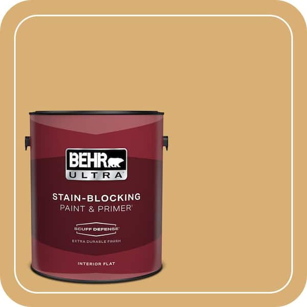 BEHR ULTRA 1 gal. Home Decorators Collection #HDC-AC-08 Mustard Field Extra Durable Flat Interior Paint & Primer