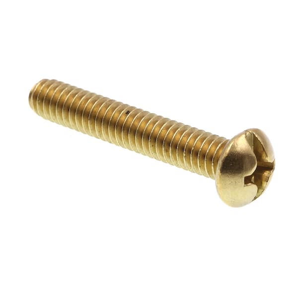WOOD SCREW BRASS 2 X 1/4" SLOTTED ROUND HEAD PACK OF 50 