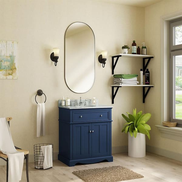 Home Decorators Collection Fremont 32 in. Single Sink Navy Blue