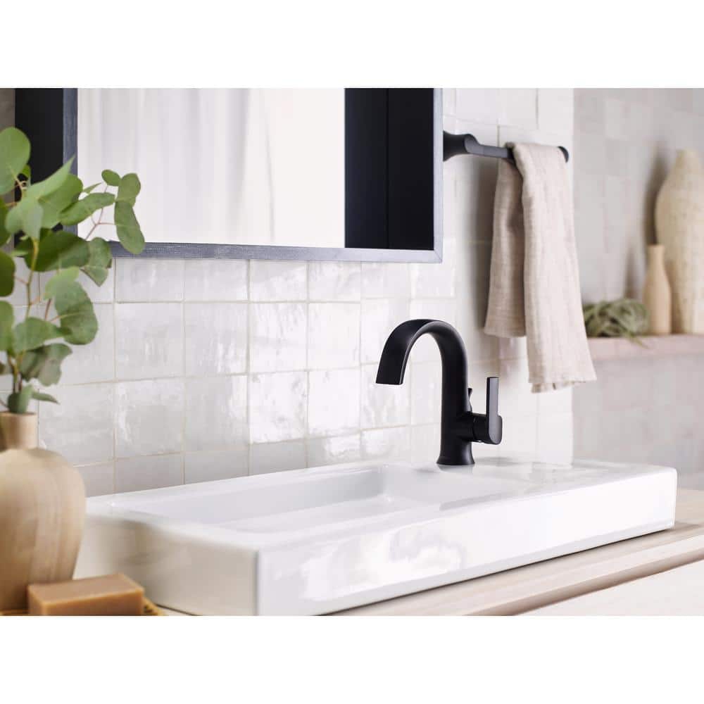 Matte Black Modern Wall Mounted Towel Bar, 9-inch