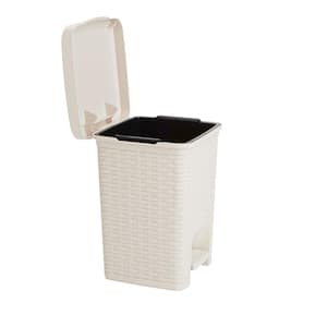 1.58 Gal. Plastic Square Step-On Bathroom Garbage Bin Trash Can Wastebasket