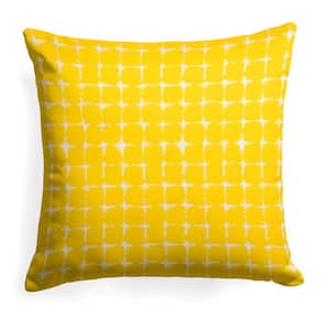 Sea Island Yellow Square Outdoor Throw Pillow