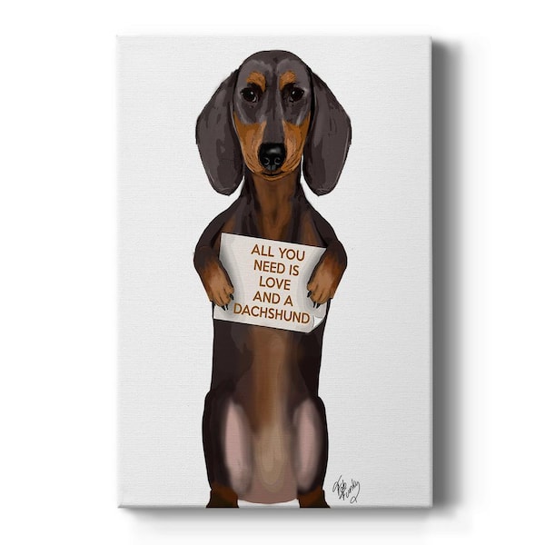 Wexford Home Love and Dachshund By Wexford Homes Unframed Giclee Home Art Print 36 in. x 24 in.