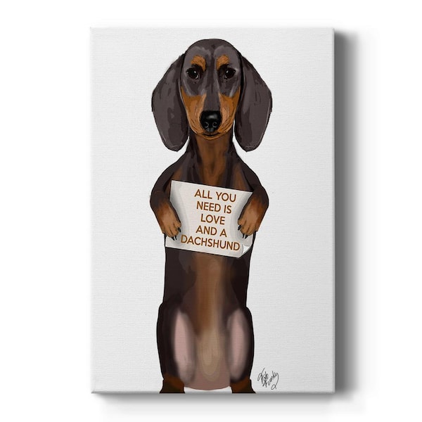 Wexford Home Love and Dachshund By Wexford Homes Unframed Giclee Home Art Print 12 in. x 8 in.