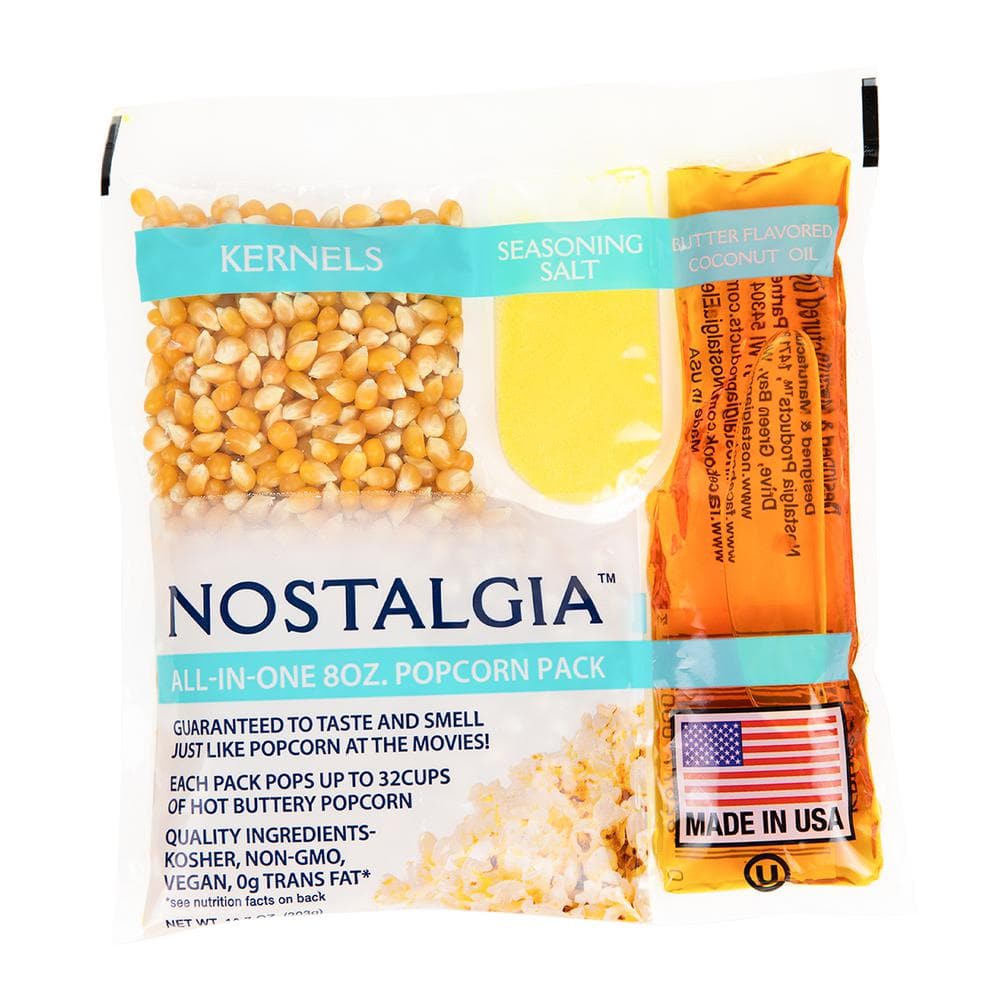 Nostalgia Premium 8-Ounce Popcorn, Oil and Seasoning Salt All in 1