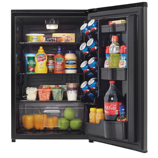 Contemporary Classic 20.75 in. 4.4 cu. ft. Retro Mini Refrigerator in Black Stainless Look