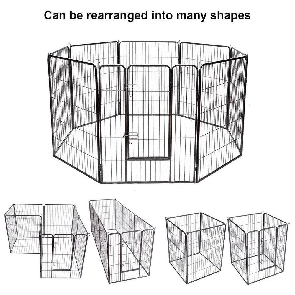 Heavy Duty Black Metal 40" Pet Playpen with Door