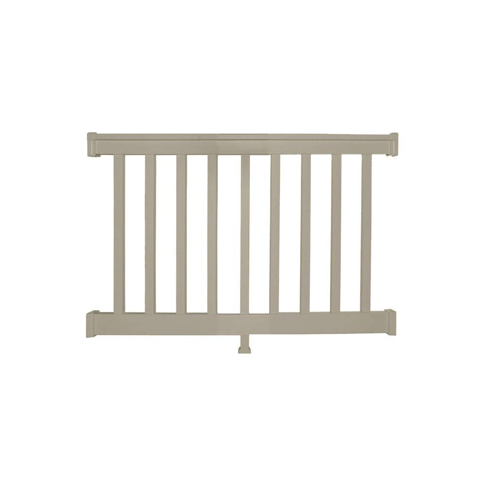Weatherables Vanderbilt 3.5 ft. H x 4 ft. W Khaki Vinyl Railing Kit WKR ...