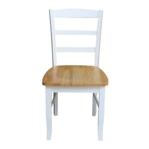 Madrid White and Natural Wood Dining Chair (Set of 2)