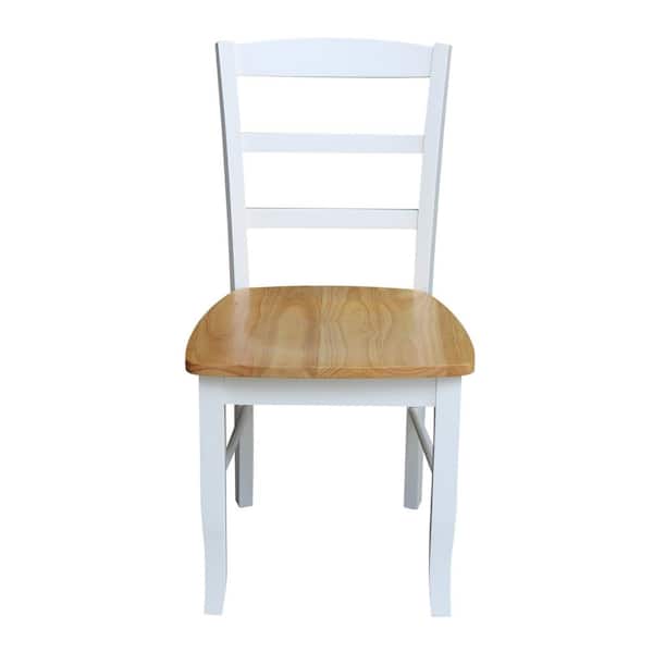 International Concepts Madrid White and Natural Wood Dining Chair (Set of 2)