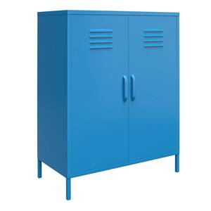 Cache Blue 2-Door Metal Storage Cabinet