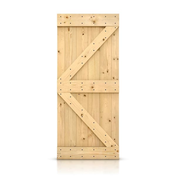 CALHOME 30 in. x 84 in. Unfinished Knotty Pine Sliding Interior DIY Barn Door Slab