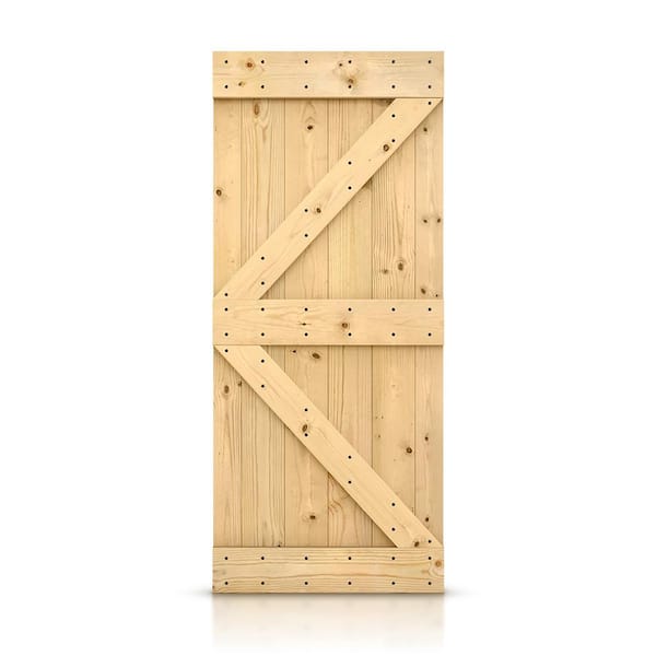 CALHOME 42 in. x 84 in. Unfinished Knotty Pine Sliding Interior DIY Barn Door Slab