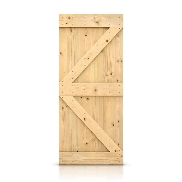 CALHOME 36 in. x 84 in. Knotty Pine Sliding Interior Barn Door Slab