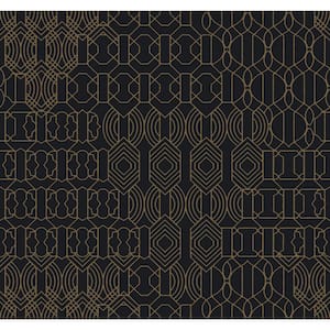 60.75 sq.ft. Black Modern Chandelier Wallpaper