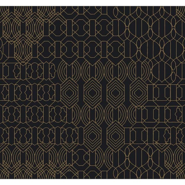 60.75 sq.ft. Black Modern Chandelier Wallpaper