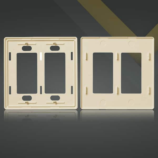 2-Gang Decorator Screwless Wall Plate, GFCI Outlet/Rocker Light Switch Cover, Ivory (120-Pack)