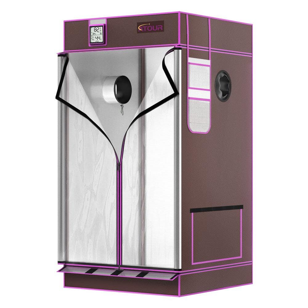 2 ft. x 1 ft. Mylar 1680D Hydroponic Waterproof Grow Tent with Double Obser