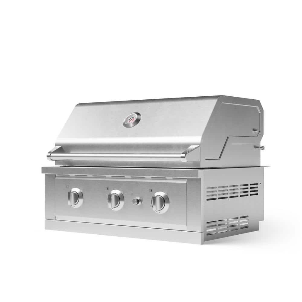 Performance Outdoor Kitchen 3-Burner Built-In Propane Gas Grill in Stainless Steel, 33 in.