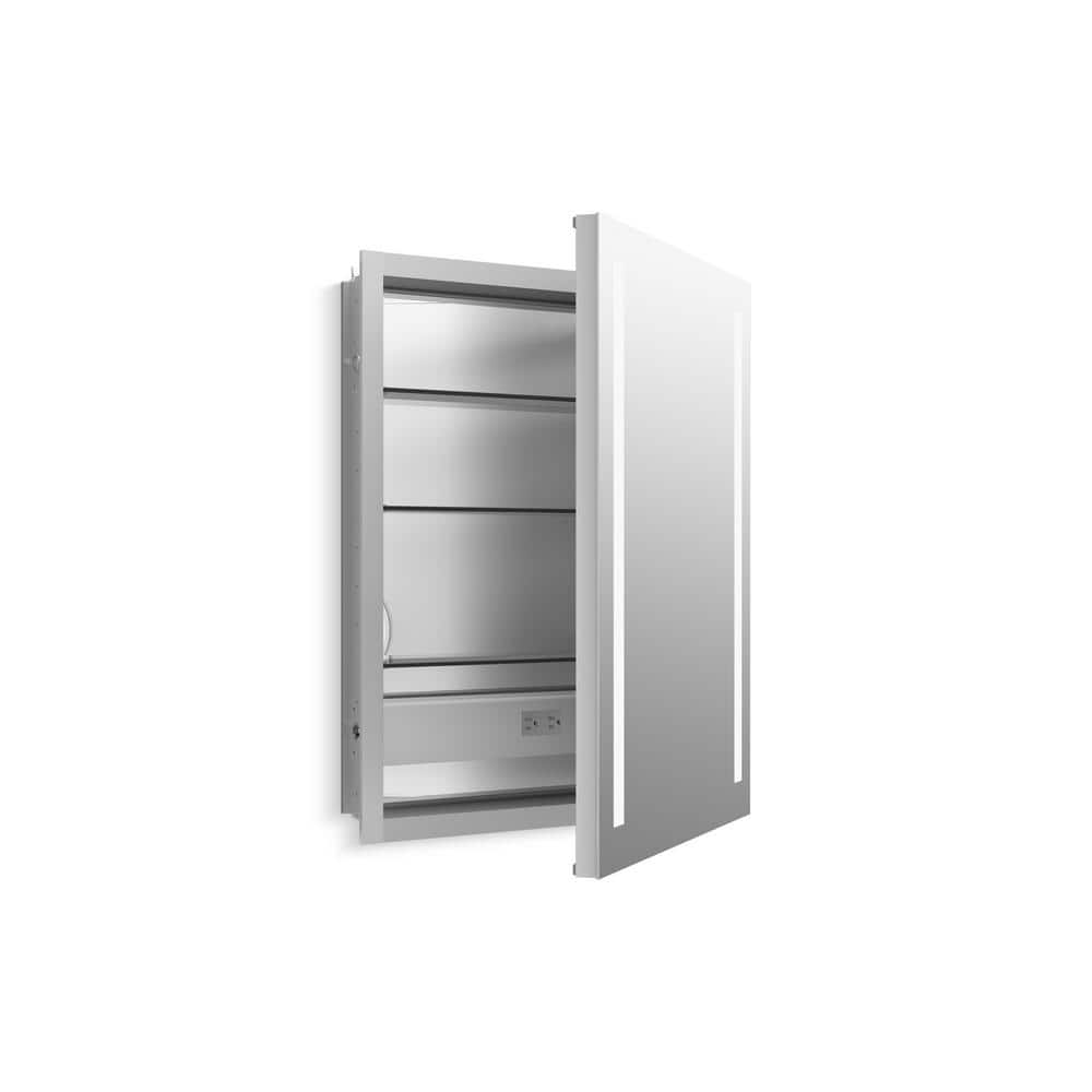 Verdera Bright 24" Aluminum Lighted Mirror Medicine Cabinet with Shelves