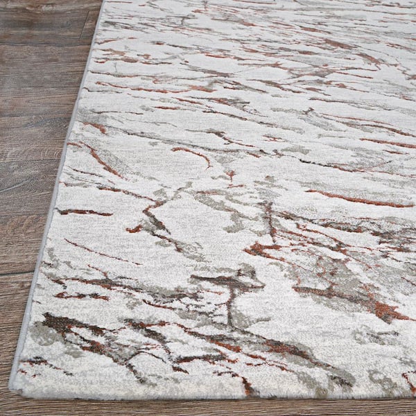 Sonnet Marbre 9 x 12 Grey-Chocolate Abstract Indoor Area Rug