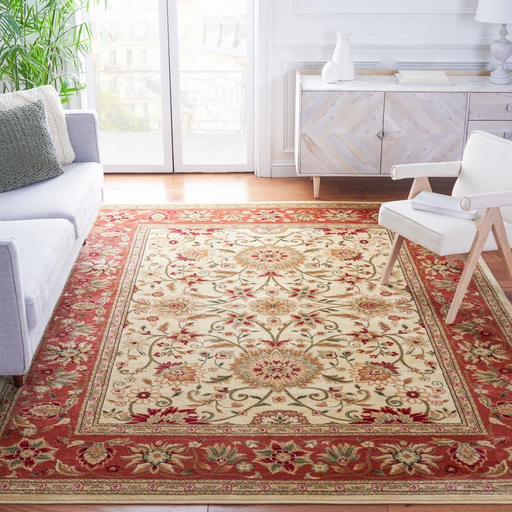 Lyndhurst 8 ft. x 10 ft. Ivory/Rust Floral Area Rug price history on PriceWatchPro