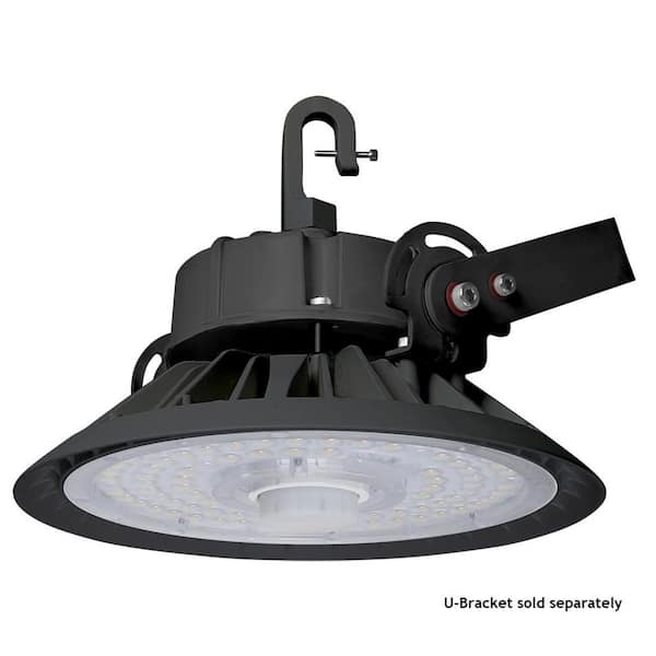 Mydepot 1 ft. Round 250-Watt Equivalent Integrated LED Dimmable Black High Bay Light, 5000K
