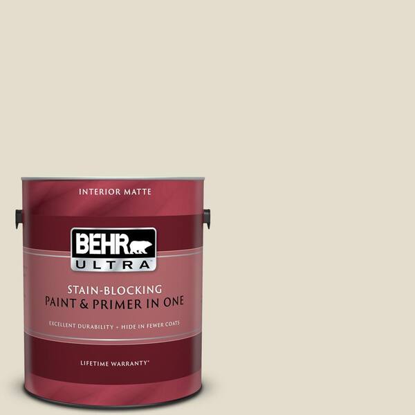 BEHR ULTRA 1 gal. #UL190-14 Vintage Linen Matte Interior Paint and Primer in One