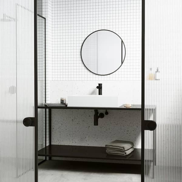 VIGO Matte Stone Montauk Composite Rectangular Vessel Bathroom