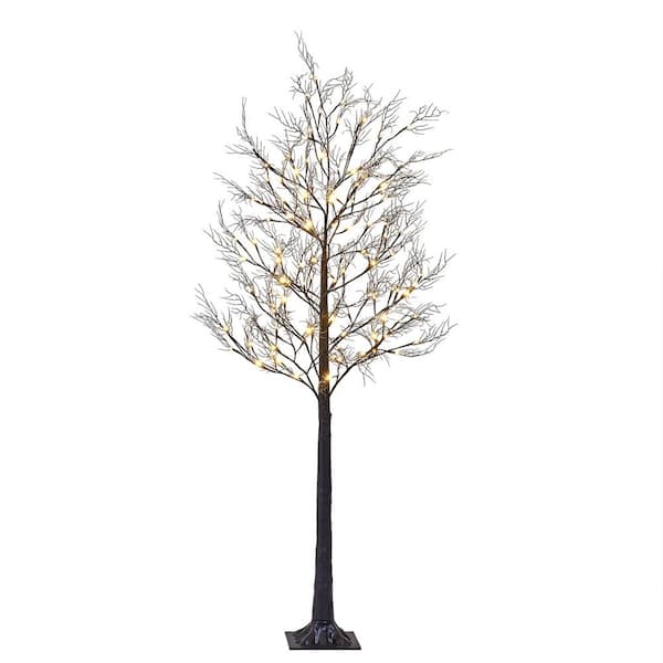 6FT Halloween Yard Decorations Lighted Tree Artificial Black Spooky Tree
