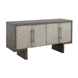Inverness Blue-Grey and Cream Wood Top 60 in. Sideboard with Four Doors