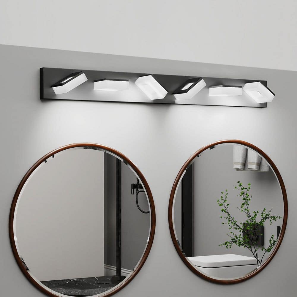 38.98 in. 6-Lights Black LED Vanity Light Bar with Acrylic Shade price history on PriceWatchPro