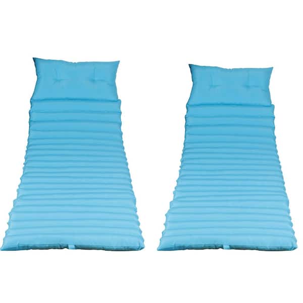 Unbranded 23 in. W x 72.83 in. D 2-Piece Replacement Outdoor Lounge Cushion Patio Recliner Chair Cushion in Sky Blue