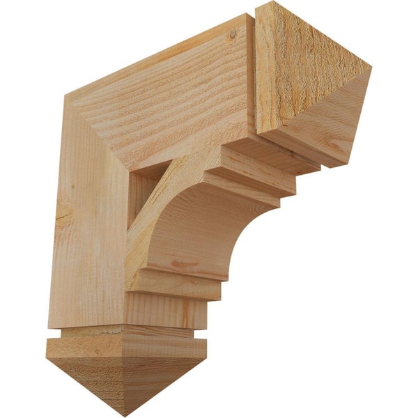 Ekena Millwork 6 in. x 18 in. x 18 in. Douglas Fir Merced Arts and Crafts Rough Sawn Bracket