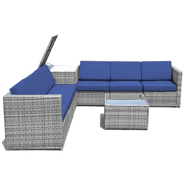 Gymax 8 Piece Rattan Sofa Sectional, Weirs Outdoor Furniture