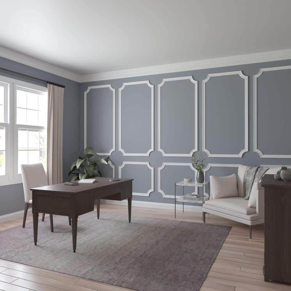 Gray Primed Polyurethane Geometric Panel Moulding Sample