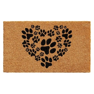 Calloway Mills 102142436 Heart Paws Doormat 24 x 36 Natural/Black