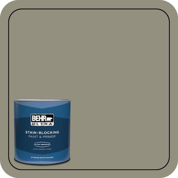BEHR ULTRA 1 qt. #N350-5 Muted Sage Extra Durable Satin Enamel Interior Paint & Primer