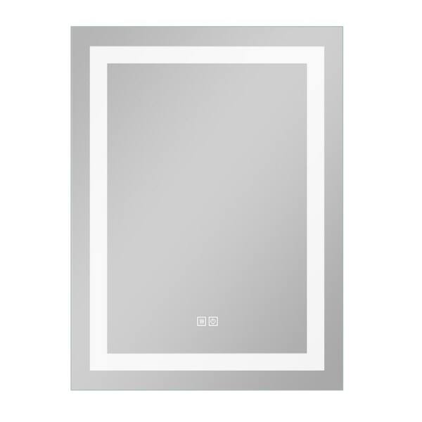 Dovelina 24 in. W x 31.5 in. H Large Rectangular Frameless Wall Mounted Anti-Fog Bathroom Vanity Mirror