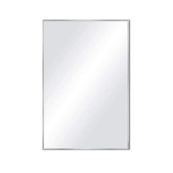 Unbranded 31 in. W x 51 in. H Modern Silver Metal Framed Full Length Mirror