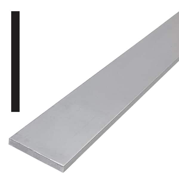 Alexandria Moulding AT 001 1/8 in. D x 1-1/2 in. W x 96 in. L Metal Mira Satin Clear Flat Bar Drip Cap Moulding Pack (6 Pack)