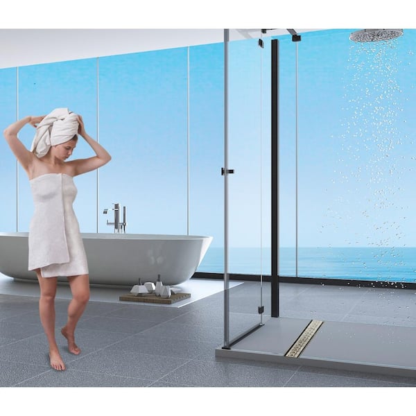 Tile Insert Linear Shower Drain with Free Hair Trap by