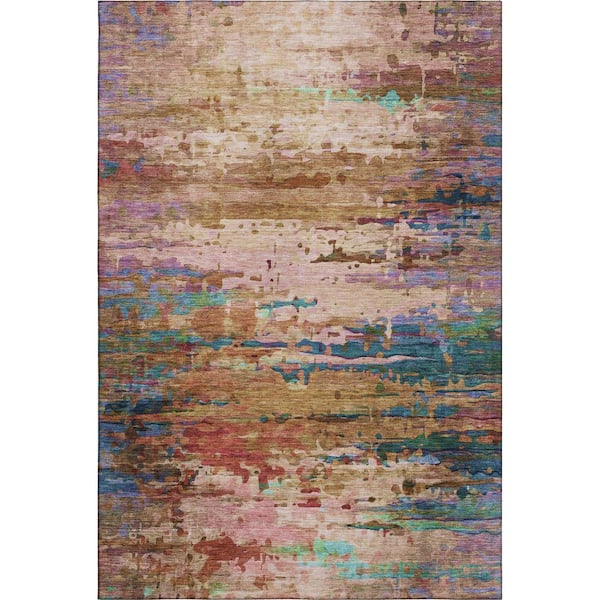 Mayfield Premium Machine Washable Abstract AMF2035 Sage 10 ft. x 14 ft. Area Rug