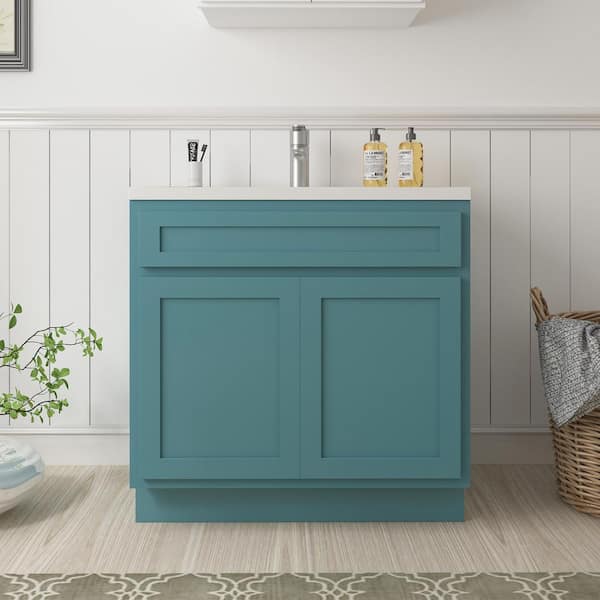 Vanity Art 39 in. W x 21 in. D x 32.5 in. H 2-Doors Bath Vanity Cabinet Only in Sea Green