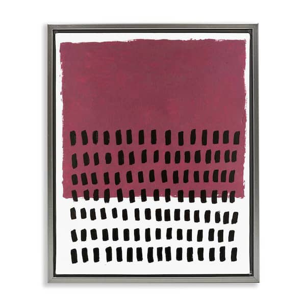 Stupell Industries Red Dotted Pattern by Michael Willett Gray Floater Frame Abstract Graphic Art Print 21 in. x 17 in.