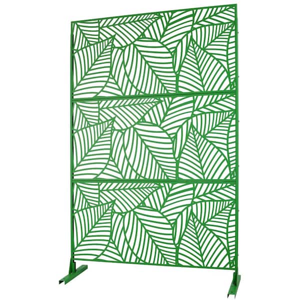 Sudzendf Outdoor and Indoor Freestanding Decorative Privacy Screen Metal Privacy Screen, Fence Panels in Green