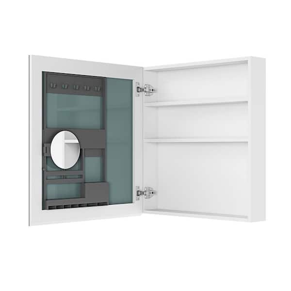 24 in. W x 26 in. H Rectangular Engineered Wood Medicine Cabinet with Mirror and Left Opening Door
