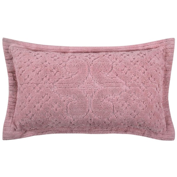 Better Trends Ashton Collection in Medallion Design Pink King 100% Cotton Tufted Chenille Sham