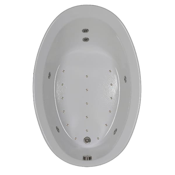 Comfortflo 56 in. Acrylic Oval Drop-In Air and Whirlpool Bathtub in White